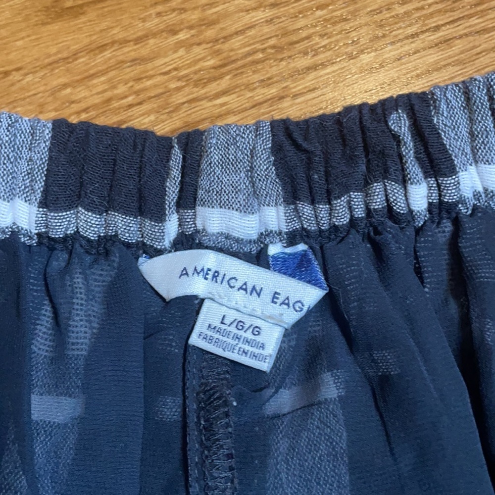 American Eagle Black & White Plaid High Waisted Shorts Size L - Picture 7 of 8